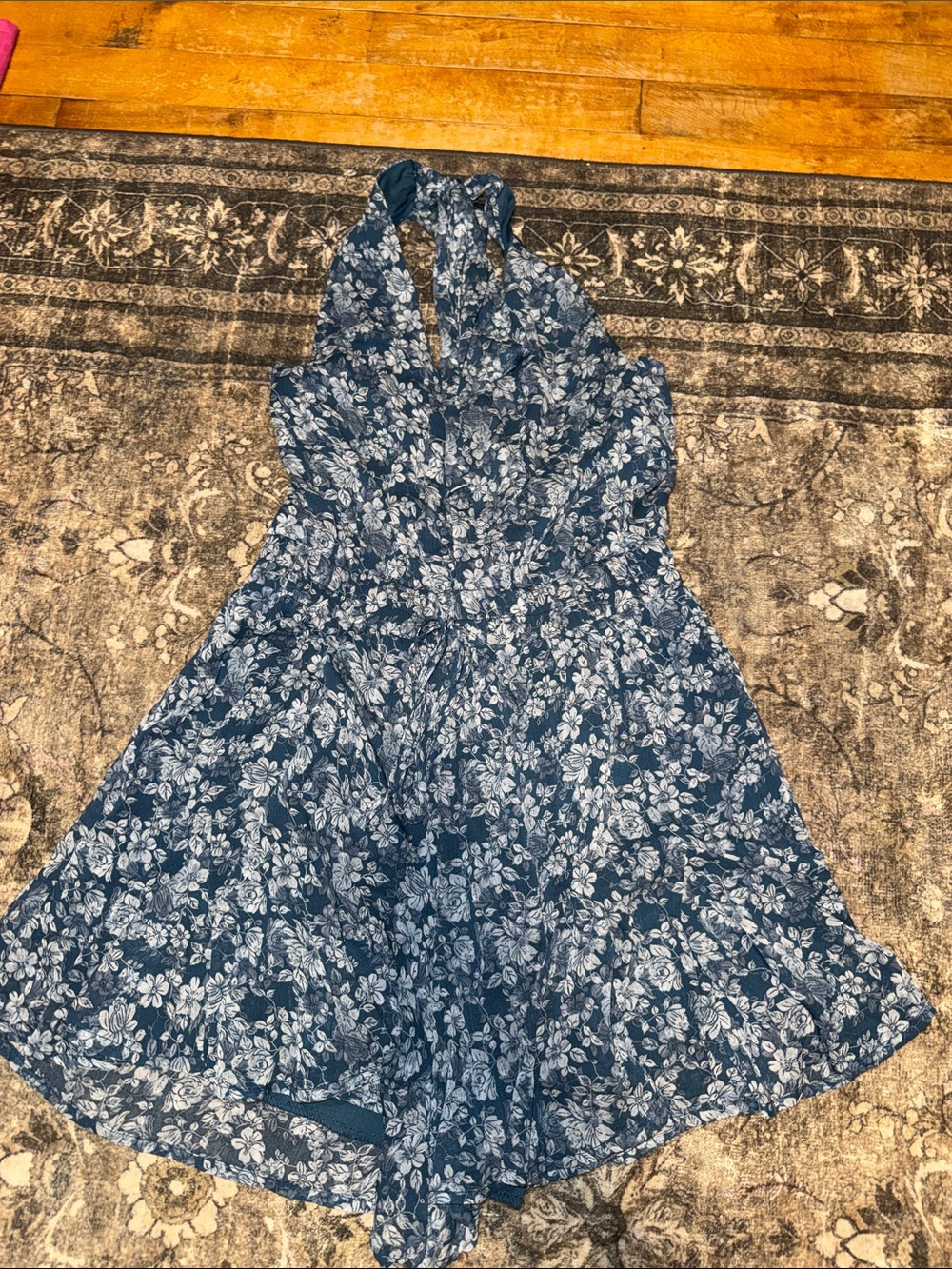 Trixxi Blue Floral Halter Romper